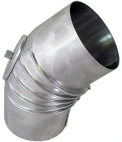 Bertrams Alu Bogen 14BG45-180KV 45°, Ø 180 X 1 Mm, Gerippt, Mit Kontrollverschluss