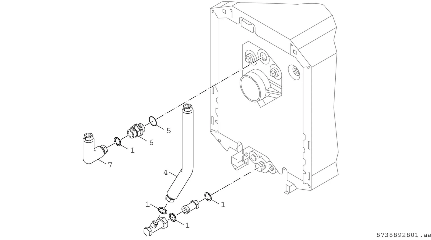 Bosch Anschlussrohrgruppe 8718592529 Hinten, Heizkreis Für OC7000F 4 Bosch Anschlussrohrgruppe 8718592529 Hinten, Heizkreis Für OC7000F – Bild 2