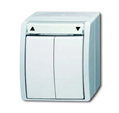 Universal Busch Jaeger Jalousietaster 2621/4 W-54 Alpinweiß Mit Beschriftungsbogen Ocean Aufputz