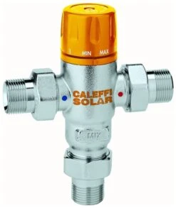Caleffi Solar-Thermomischer 252153 3/4", Mit Rückschlagventil, 30-65 °C, Verchromt
