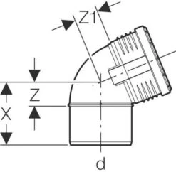 Geberit Silent PP Bogen 390623141 DN 125, 67,5°, Schalloptimiert -Heimwerkzeuge Geberit Silent PP Bogen 390623141 DN 125 675° schalloptimiert 1