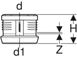 Geberit Silent PP Übergangssmuffe 390296141 DN 50/56, PP-MD -Heimwerkzeuge Geberit Silent PP Uebergangssmuffe 390296141 DN 50 56 PP MD 1