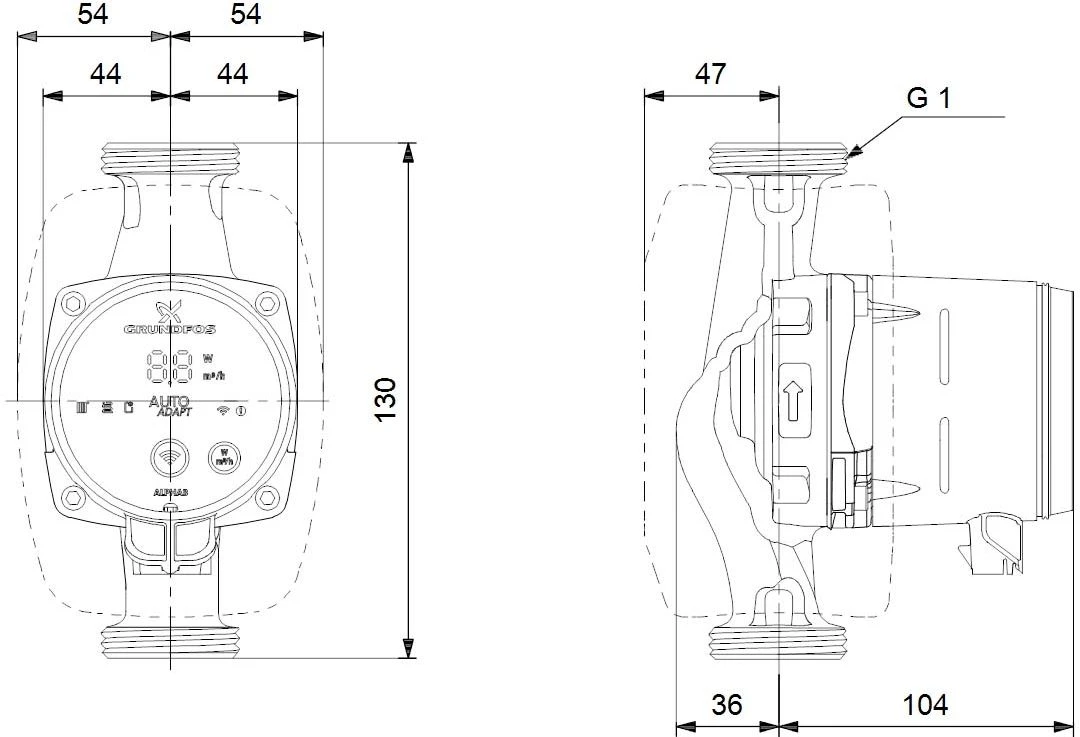 Grundfos Alpha3 25-60 180 Hocheffzienz Umwälzpumpe 99371929, 180mm, 230 V, 50 Hz 4 Grundfos Alpha3 25-60 180 Hocheffzienz Umwälzpumpe 99371929, 180mm, 230 V, 50 Hz – Bild 2