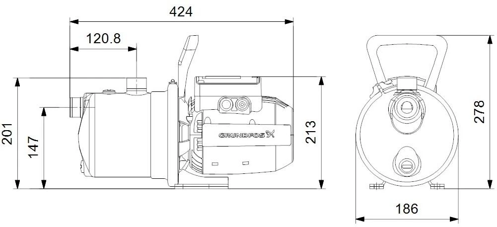 Grundfos Gartenpumpe 99458768 Edelstahl, 230 V, 1,5 M Kabel, Schutzkontaktstecker 4 Grundfos Gartenpumpe 99458768 Edelstahl, 230 V, 1,5 M Kabel, Schutzkontaktstecker – Bild 2