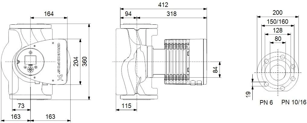 Grundfos Magna3 Heizungsumwälzpumpe 97924700 80-120 F, 360 Mm, PN 10, 230 V 4 Grundfos Magna3 Heizungsumwälzpumpe 97924700 80-120 F, 360 Mm, PN 10, 230 V – Bild 2