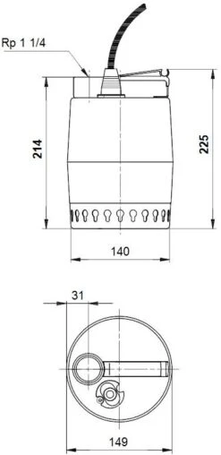 Grundfos Unilift Kellerentwässerungspumpe 013N1300 KP350-M1, 11/4 IG, 230 V, 10 M, Chrom-Nickel-Stahl -Heimwerkzeuge Grundfos Unilift Kellerentwaesserungspumpe 013N1300 KP350 M1 11 4 IG 230 V 10 m Chrom Nickel Stahl 1