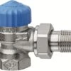 Heimeier Thermostat-Ventilunterteil 2241-02.000 Rp 1/2xR 1/2, Eck, Rotguss Vernickelt, Geringer Widerstand