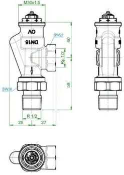 Oventrop Baureihe AV 9 Thermostatventil 1183904 Messing Vernickelt, DN 15, Axial 7 Oventrop Baureihe AV 9 Thermostatventil 1183904 Messing Vernickelt, DN 15, Axial -Heimwerkzeuge Oventrop Baureihe AV 9 Thermostatventil 1183904 Messing vernickelt DN 15 Axial 2