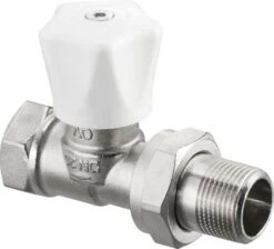 Oventrop Baureihe HRV Handregulierventil 1194604 1/2", Durchgang, Verkürzt, Messing Vernickelt