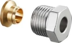 Oventrop Ofix CEP Klemmringverschraubung 1027152 Messing Vernickelt, G 3/8x12mm, Für IG