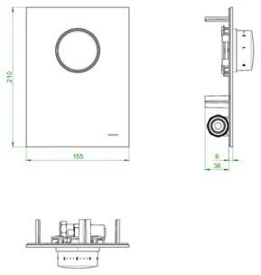 Oventrop Unibox Abdeckung 1022778 Echtglas Schwarz, Mit Thermostat 4 Oventrop Unibox Abdeckung 1022778 Echtglas Schwarz, Mit Thermostat – Bild 2