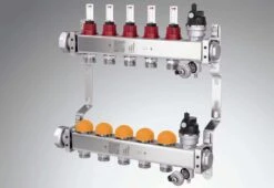 Purmo Heizkreisverteiler FF7MSSD124AKDB5 12 Kreise, 703 Mm Lang, 1", Edelstahl, Dynamic