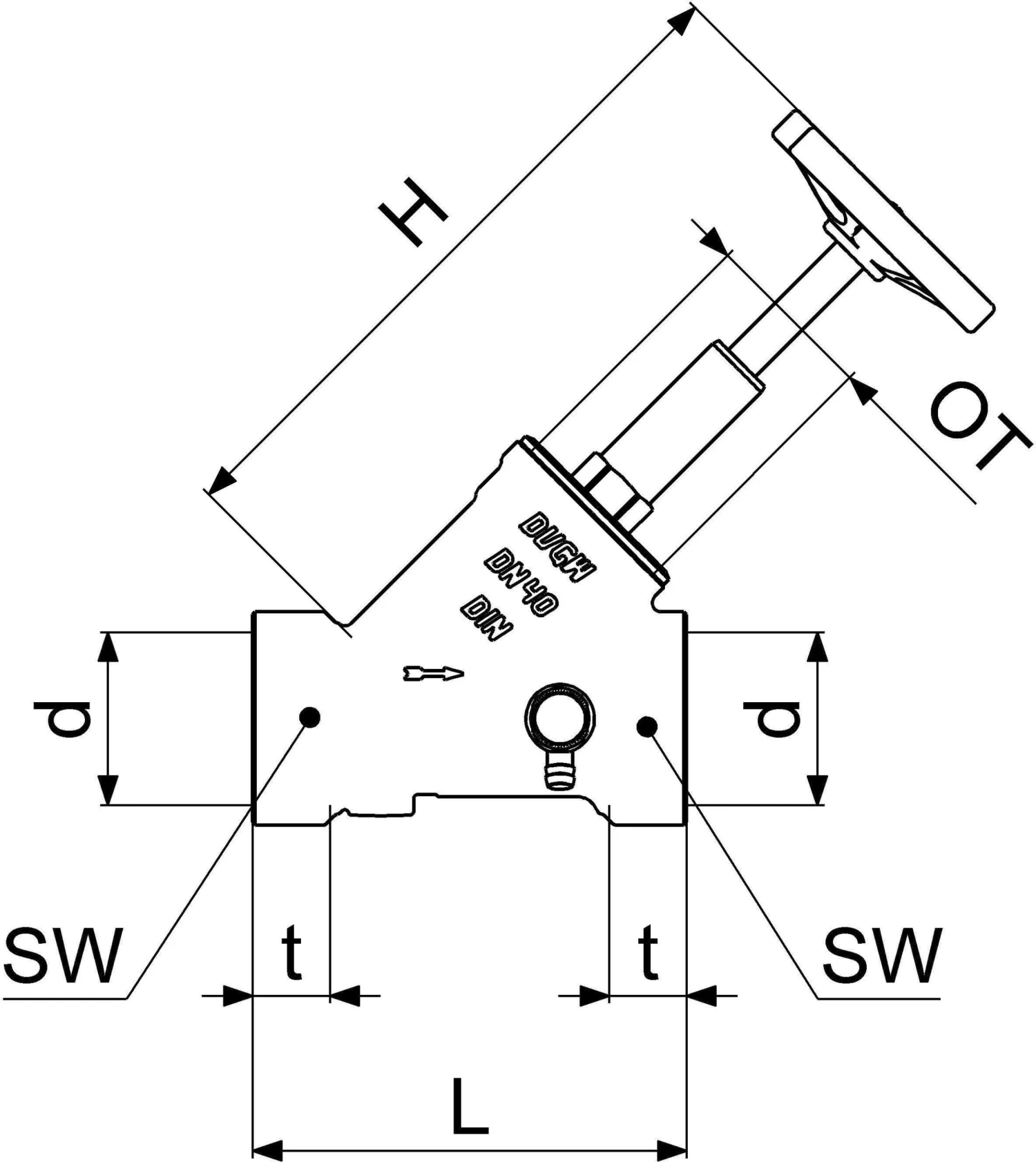 Schlösser Freistromventil 0015104000001 DN 40, G 1 1/2, Mit Entleerung, Steigende Spindel 4 Schlösser Freistromventil 0015104000001 DN 40, G 1 1/2, Mit Entleerung, Steigende Spindel – Bild 2