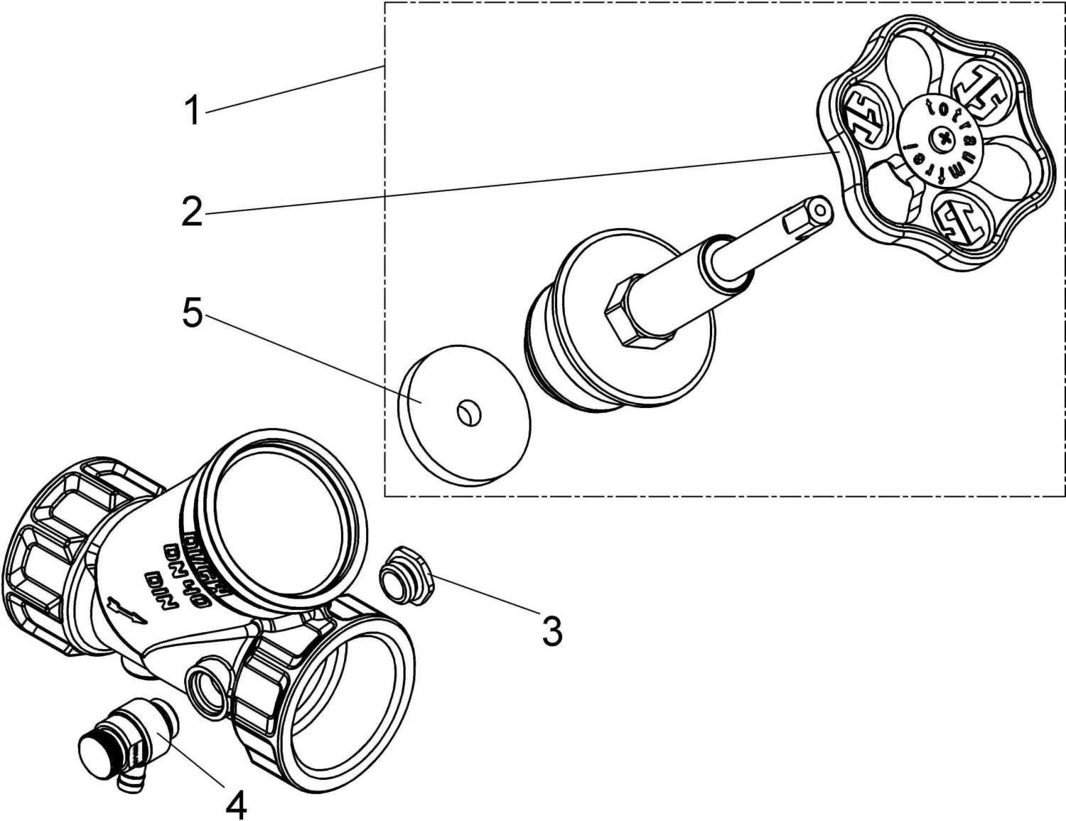 Schlösser Freistromventil 0015104000001 DN 40, G 1 1/2, Mit Entleerung, Steigende Spindel 5 Schlösser Freistromventil 0015104000001 DN 40, G 1 1/2, Mit Entleerung, Steigende Spindel – Bild 3
