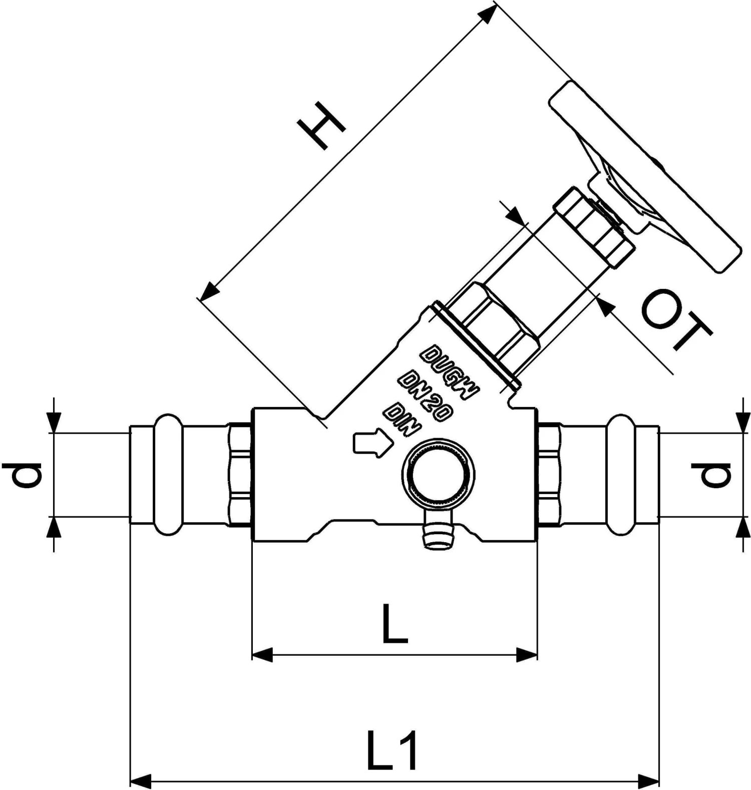 Schlösser Freistromventil 0015382200001 DN 20, 22mm, IG, Mit Entleerung, Nichtsteigende Spindel 4 Schlösser Freistromventil 0015382200001 DN 20, 22mm, IG, Mit Entleerung, Nichtsteigende Spindel – Bild 2