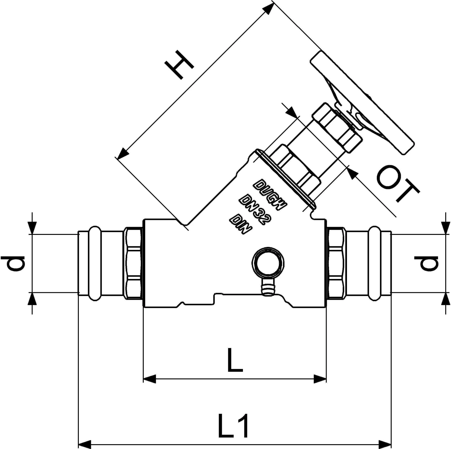 Schlösser Freistromventil 0015383500001 DN 32, 35mm, IG, Mit Entleerung, Nichtsteigende Spindel 4 Schlösser Freistromventil 0015383500001 DN 32, 35mm, IG, Mit Entleerung, Nichtsteigende Spindel – Bild 2