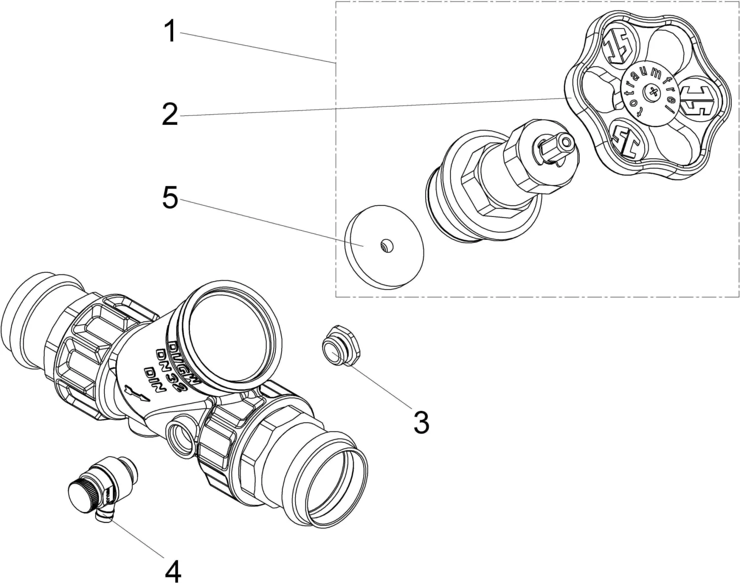 Schlösser Freistromventil 0015383500001 DN 32, 35mm, IG, Mit Entleerung, Nichtsteigende Spindel 5 Schlösser Freistromventil 0015383500001 DN 32, 35mm, IG, Mit Entleerung, Nichtsteigende Spindel – Bild 3