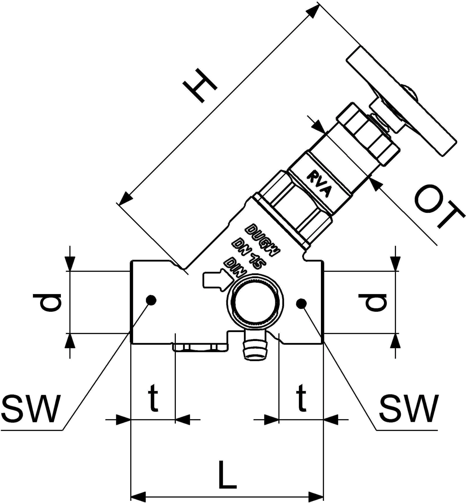 Schlösser KFR-Ventil 0016301500001 DN 15, Rp 1/2, Mit Entleerung, Nichtsteigende Spindel 4 Schlösser KFR-Ventil 0016301500001 DN 15, Rp 1/2, Mit Entleerung, Nichtsteigende Spindel – Bild 2