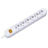 Universal Tischsteckdose 6-fach Mit Ein-/Ausschalter Weiss, Zuleitung 1,5m, Schutzart IP20 -Heimwerkzeuge Tischsteckdose 6 fach mit Ein Ausschalter weiss Zuleitung 15m Schutzart IP20