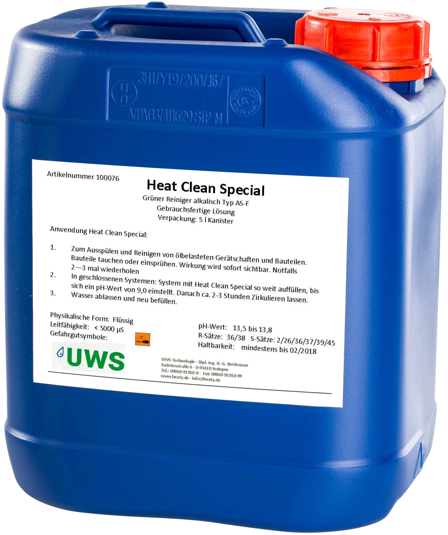 UWS Heat Reiniger 100076 Alkalisch, Für Verschlammungen, 5 L Kanister 4 UWS Heat Reiniger 100076 Alkalisch, Für Verschlammungen, 5 L Kanister – Bild 2