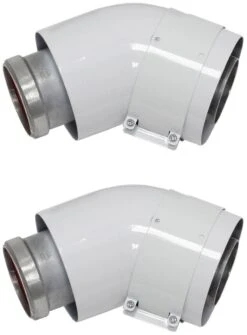 Vaillant Bogen 45 Grad 60/100 Mm 303809 Konzentrisch Aluminium, 2 Stück