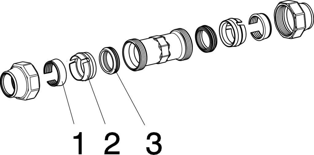 Viega Maxiplex Kupplung 277536 Ø 40 Mm, Rotguss, Verschraubung, Ohne Innenanschlag 5 Viega Maxiplex Kupplung 277536 Ø 40 Mm, Rotguss, Verschraubung, Ohne Innenanschlag – Bild 3