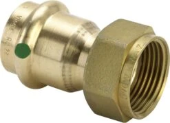 Viega Sanpress Verschraubung 265731 35 Mm X G 1 1/2, Rotguss Oder Siliziumbronze, Flachdichtend, SC-Contur