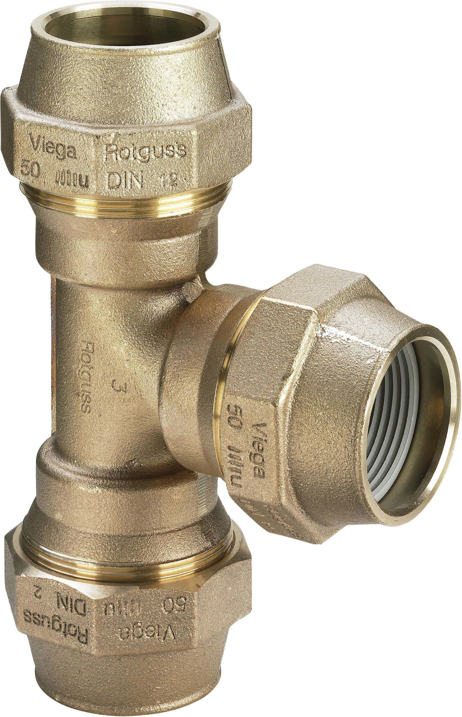 Viega T-Stück Maxiplex 32 Mm, Rotguss, Gleichseitig 3 Viega T-Stück Maxiplex 32 Mm, Rotguss, Gleichseitig